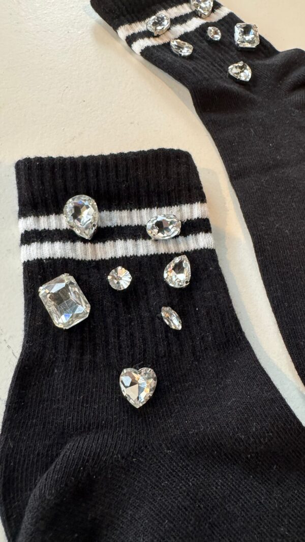 Sparkling diamond socks - black - Image 2