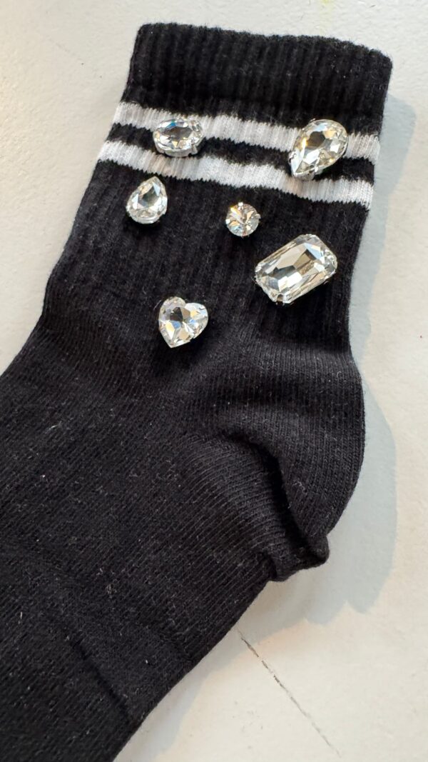 Sparkling diamond socks - black - Image 3