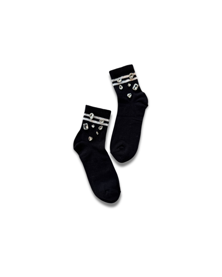 Sparkling diamond socks - black