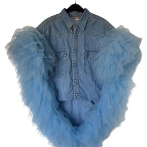 Fun tulle upcycle Levis on of a kind denim shirt