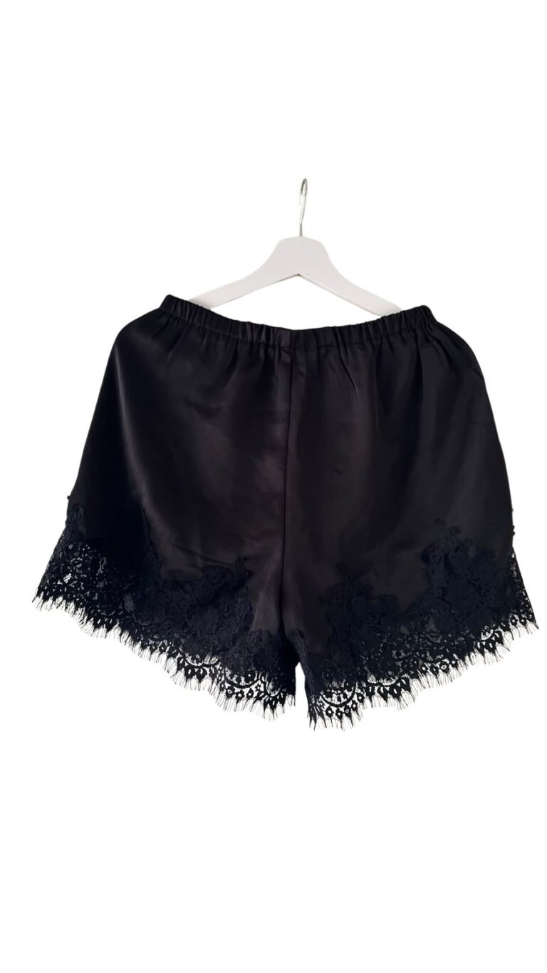 Stylish satin look short with lace him