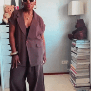 Soft touch silk look blazer/blouse & balloon pants